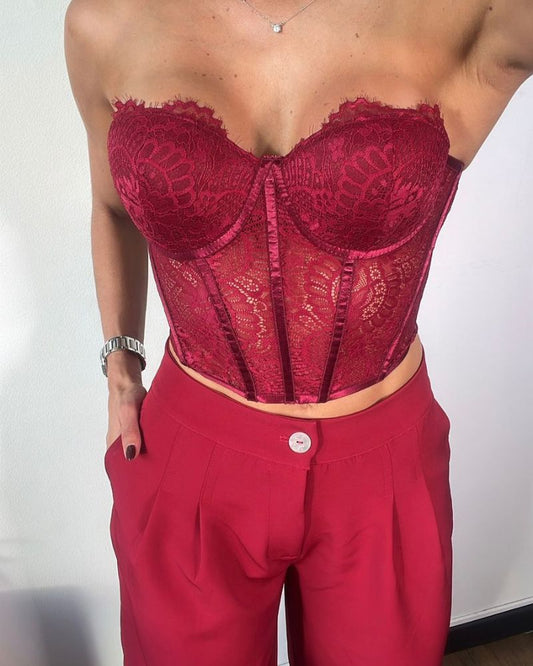 CORSET VINOTINTO MANGO BICHE