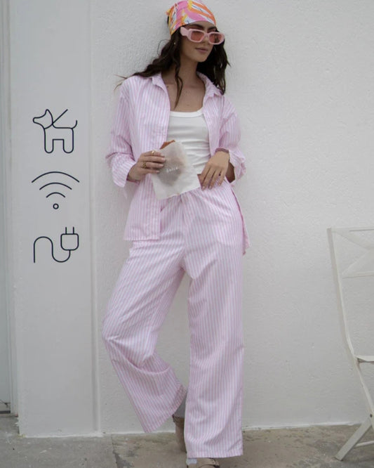 CONJUNTO PANTALON 3 PIEZAS ROSA