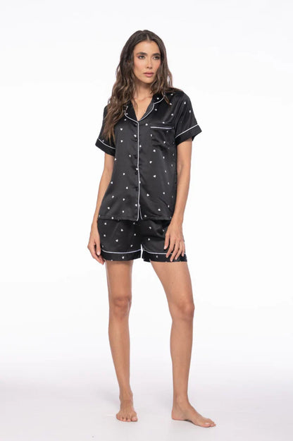 CONJUNTO SHORT NEGRO CORAZONES