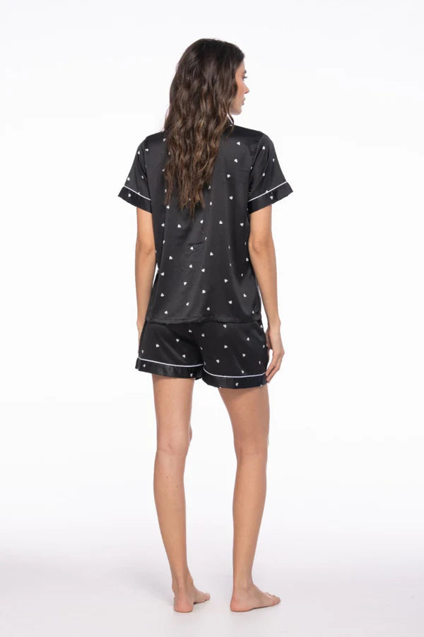 CONJUNTO SHORT NEGRO CORAZONES