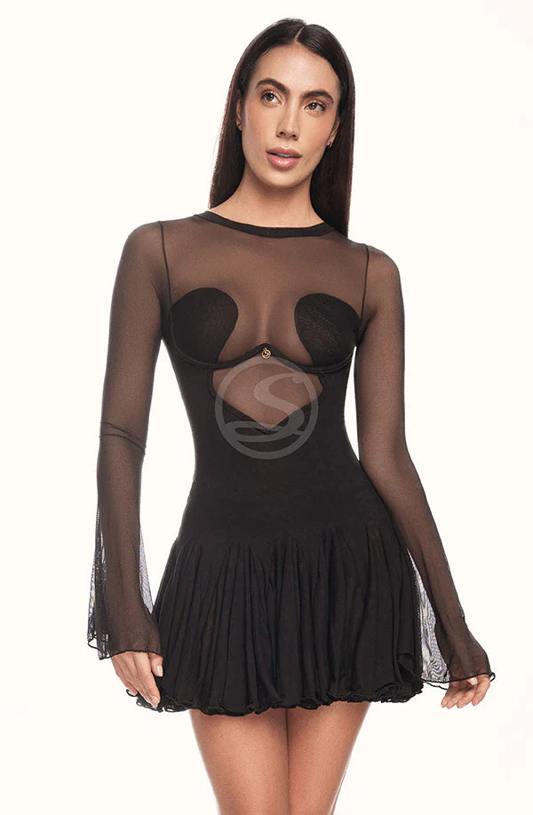 VESTIDO CAÑON NEGRO